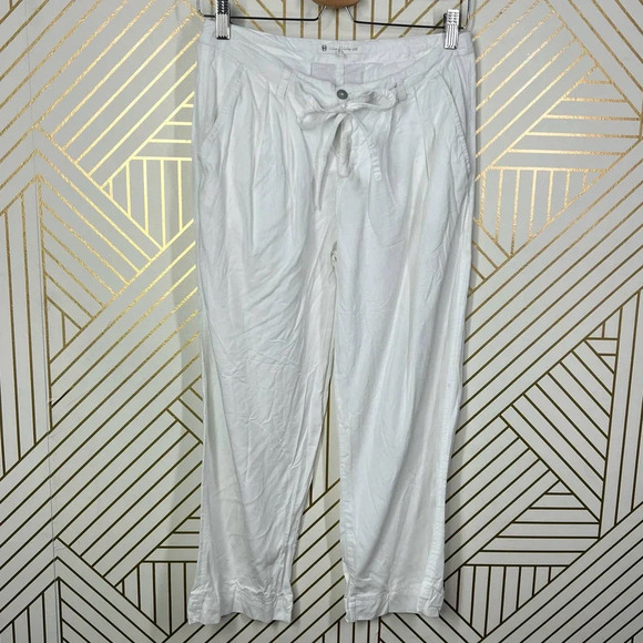 House of Harlow 1960‎ White Cropped Drawstring Pants Size US Small - Picture 1 of 12